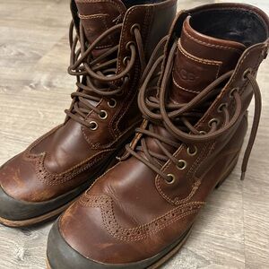 UGG Brown Leather Winter Boots - Size 11.5